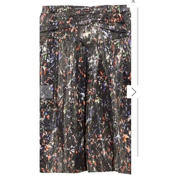 IRO Skirt Size 4 Metallic Bronze Floral Silk Mini - Picture 4 of 12